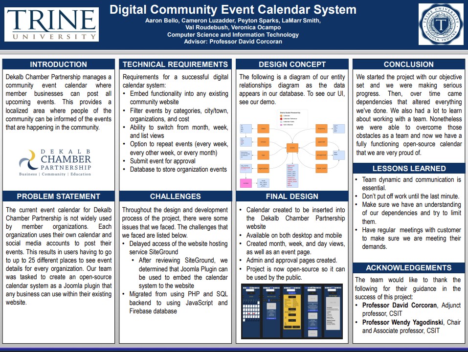 digital community event calendar system poster