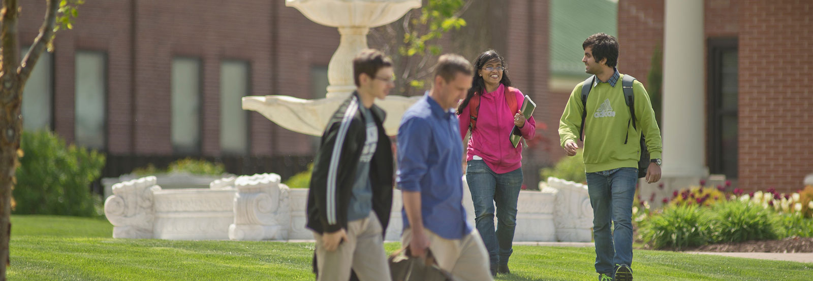 Students walking on campus