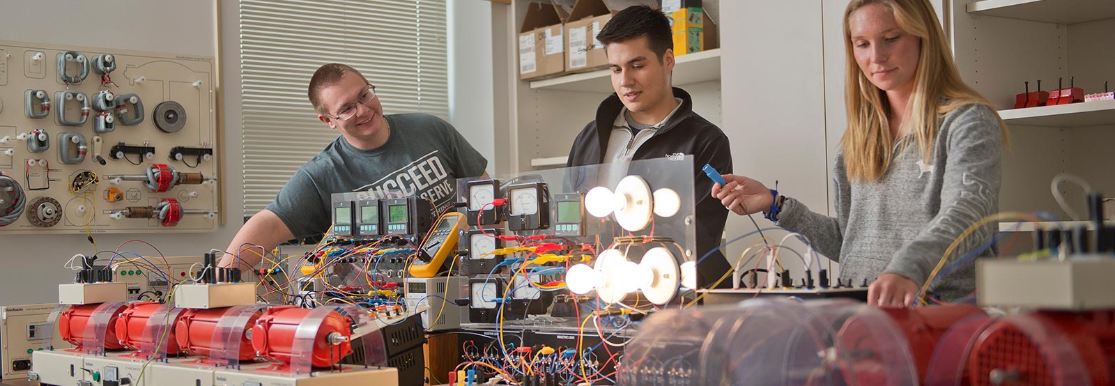 Students working in electrical engineering lab