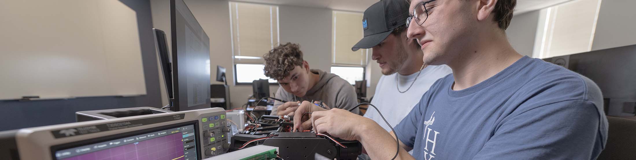 Student working on lab project