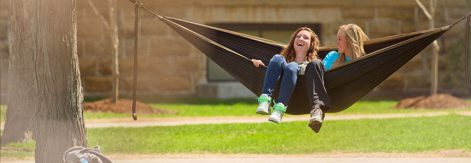 Students in hammock