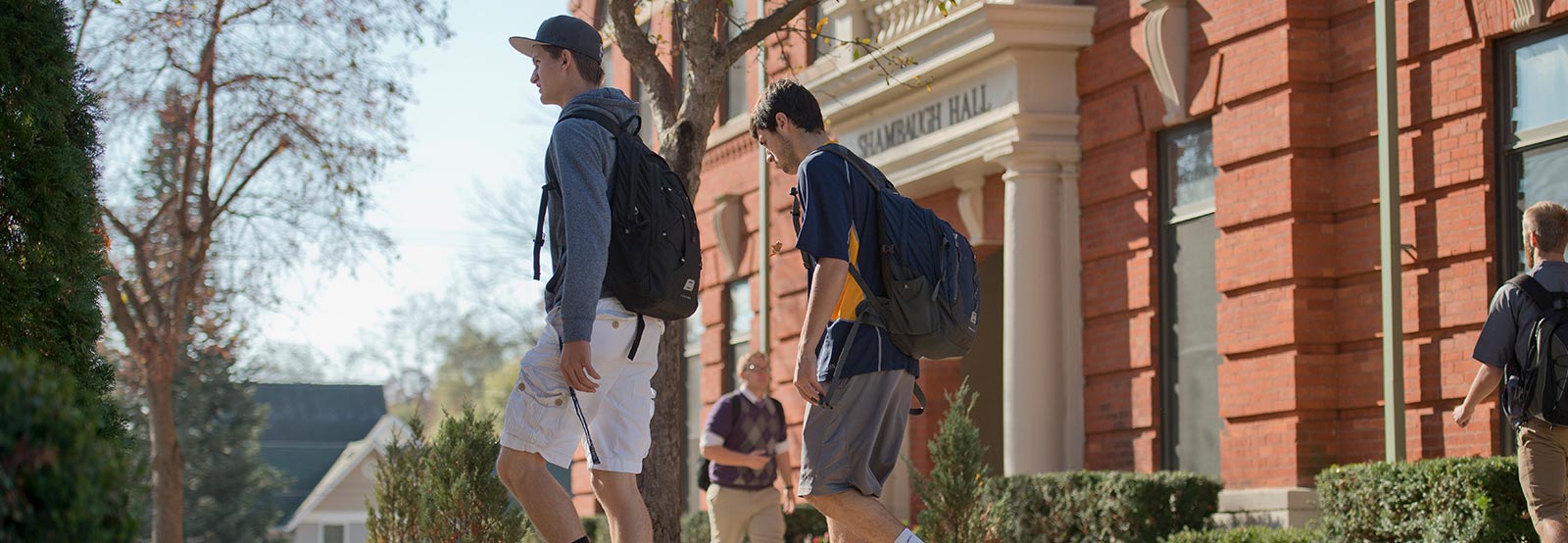 students walking