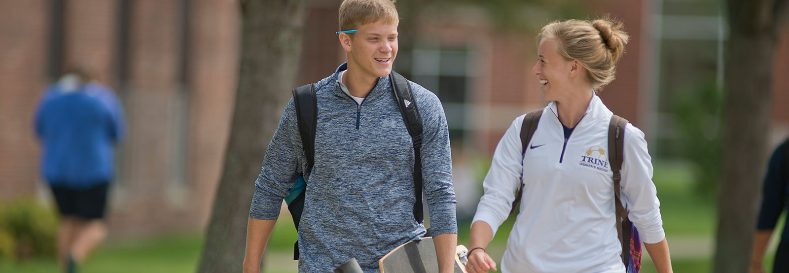 Students walking outside