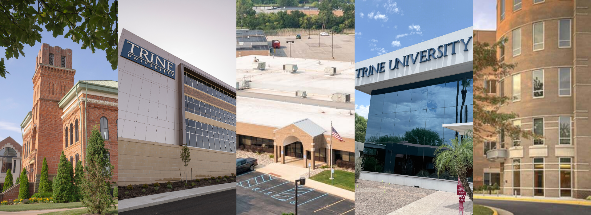 five images depicting trine's five locations