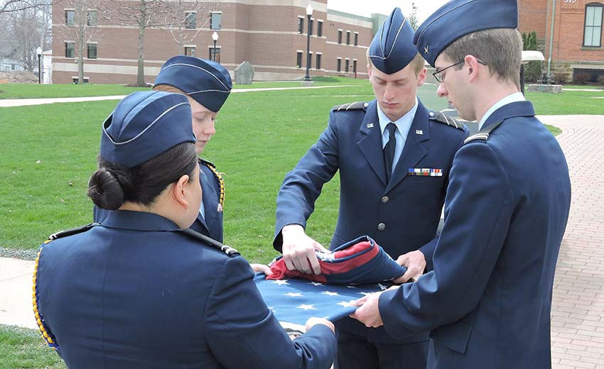 Folding the flag