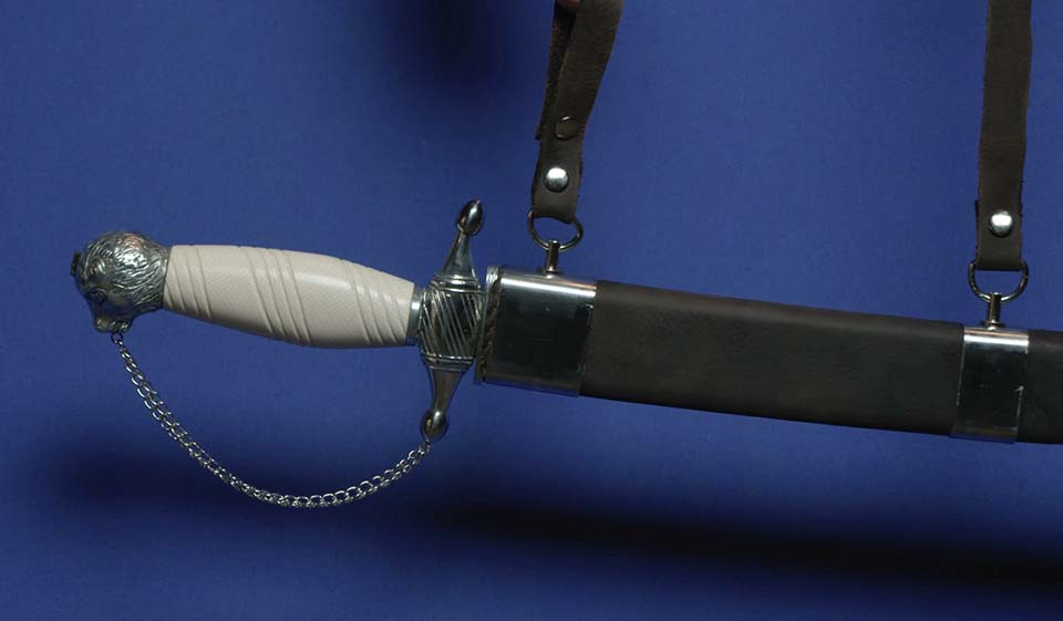 Students with replica sword