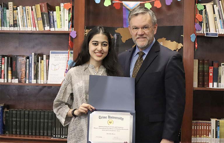 Areeba Kazi and Dr. Darrin Wilcox with Jannen Dean