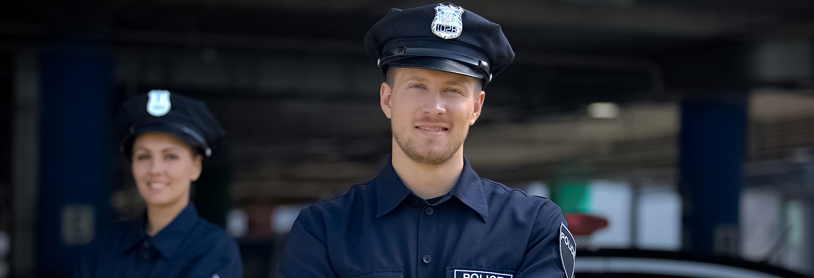 Female and male police officer